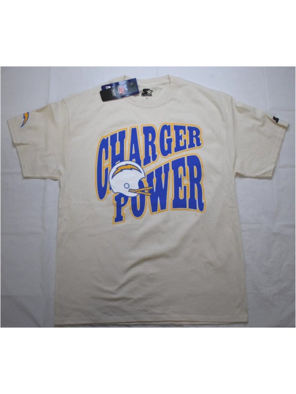 Starter NFL Mens Los Angeles Chargers Charger Power Cream Shirt New Large
